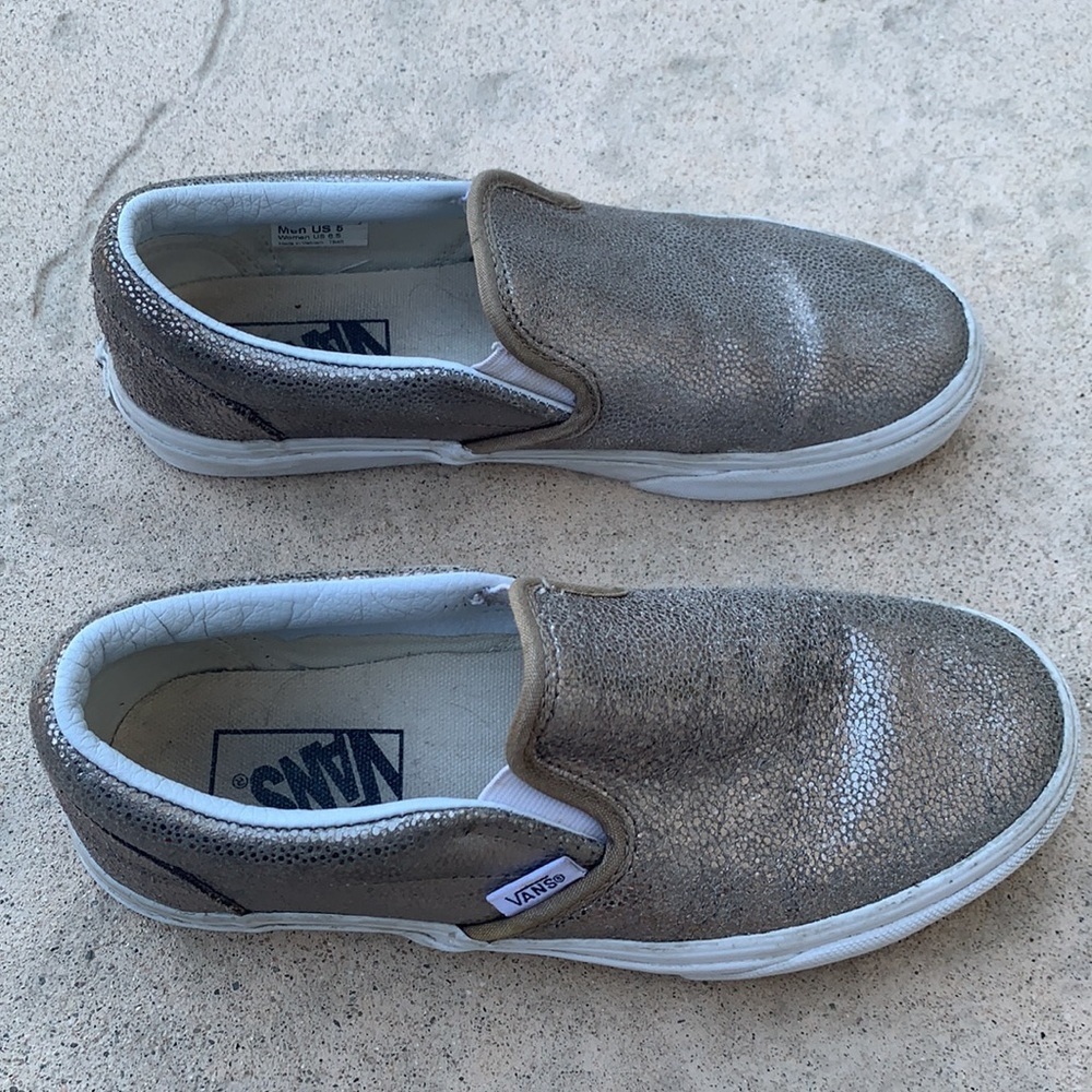 Vans Gold Shimmer Slip on Sneaker Women's Size 6.5 - Picture 4 of 9